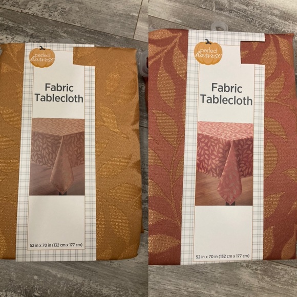 NWT Leaf Shimmer Imprint Classy Fabric Table Cloth - Picture 2 of 10